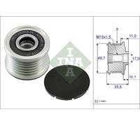 INA 535 0086 10 Alternator clutch pulley