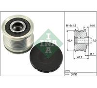 INA 535012410 Over Running Alternator Pulley