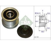 Overrunning Alternator Pulley fits VAUXHALL INSIGNIA A 2.0D 08 to 17 Clutch INA