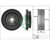 INA 544 0161 10 Crankshaft Pulley Fits Dacia Renault Clio Kangoo Logan Mcv