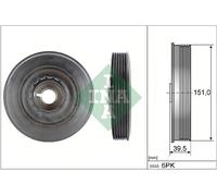 Crankshaft Pulley (TVD) fits DACIA SANDERO Mk2 1.6 1.5D 2008 on INA 123030453R