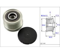 Overrunning Alternator Pulley fits RENAULT SCENIC 1.4 1.6 1.8 1.5D 1999 on INA