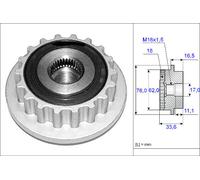 Overrunning Alternator Pulley fits VW TOUAREG 7L 5.0D 02 to 10 Clutch INA New
