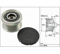 Overrunning Alternator Pulley fits SKODA FABIA 1.0 1.2 1.4 1.6 10 to 22 Clutch