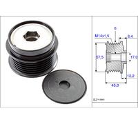 Overrunning Alternator Pulley fits JEEP CHEROKEE KJ 2.8D 02 to 08 ENR Clutch INA