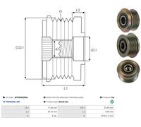 INA Alternator Freewheel Pulley fits Ford Mondeo IV Turnier 6-Groove 535012510