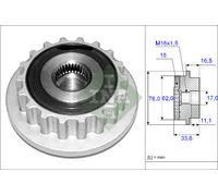 INA Overrunning Alternator Pulley 535011810 - Freewheel Clutch 070903024/070903024A for VW