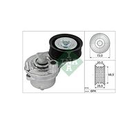 Aux Belt Tensioner fits VAUXHALL ANTARA 2.2D 2010 on Drive V-Ribbed INA 25182787