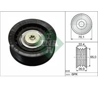 INA V-Belt Deflection Pulley for Ford Transit Turbo FIFA 2.0 Aug 2002-Aug 2006