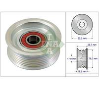 Ina Deflection/Guide Pulley 532 0587 10 V-ribbed Belt for Honda Civic VII Hatchback Integra Coupe