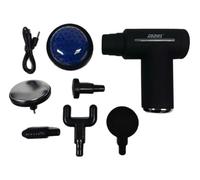 INAADEEN Massage Gun with Multiple Attachments, Handheld Deep Tissue Massager, 6 Speeds, Heat Attachment, 6 Attachments, LCD Screen, Type C Rechargable, Body Massager for Relief, Quiet, Portable