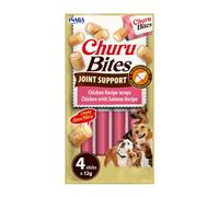 INABA Churu Bites Joint Support, Dog Treats, Chicken and Salmon, 4 x 12 g | Soft Dual-Texture Snacks with Glucosamine for Joint Mobility, Premium Ingredients, Grain Free, for Training and Rewarding