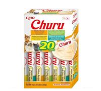 INABA Churu Cat Treat - Chicken Variety Box - 1 Pack (20 x 14g total) / Soft & Creamy Cat Treat, Delicious & Healthy Snack, Lickable Sticks, Purée Food Topper, Natural, Grain Free