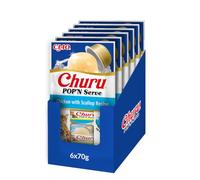 INABA Churu Pop'N Serve, Wet Cat Treats, Chicken & Scallop, 12 Cups x 35g | Lickable Jelly in Easy-Serve Cups for Quick Portioning and Feeding, Premium Ingredients, High Moisture, Mess-Free Serving