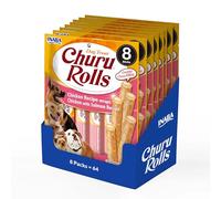 INABA Churu Rolls, Dog Treat, Dual Texture, Chicken & Salmon, 64 x 12g
