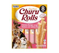 Churu Rolls Chicken Recipe wraps Chicken with Salmon Recipe for Dogs - 8 Sticks