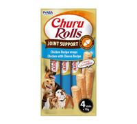 INABA Churu Rolls Joint Support, Dog Treats, Chicken and Cheese, 4 x 12 g | Stick-Shaped Training Snacks, Soft Dual-Texture with Glucosamine for Joint Mobility, Premium Ingredients, Grain Free
