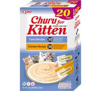 INABA Churu Sticks for Kitten - Chicken and Tuna Variety Box - 1 Pack (20 x 14g) / Soft & Creamy INABA Cat Treat, Delicious & Healthy Snack,