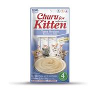 INABA Churu Sticks for Kitten Tuna Recipe (4 x 14g) / Soft & Creamy INABA Cat Treat, Delicious & Healthy Snack, Lickable Sticks, Purée Food Topper, Pill Assist, Natural, Grain Free, Wet Cat Food