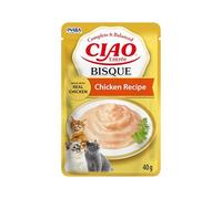 INABA Ciao Entrée Bisque, Wet Cat Food, Complete Balanced Meal with Chicken, Creamy Puree made with Natural Ingredients, High Moisture, For Adult Cats, 1 Pack of 40g