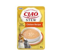 INABA Ciao Entrée Stew, Wet Cat Food, Complete Balanced Meal with Chicken Strips, Rich and Creamy Stew Made with Natural Ingredients, High Moisture, For Adult Cats, 1 Pack of 40g