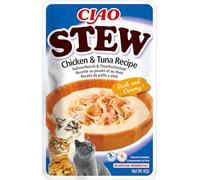 INABA Ciao Stew, Wet Cat Food, Chicken & Tuna Flavour, 1 Pack (40g) | Rich Stew with Shredded Chicken, Moist Cat Treat, Delicious Snack, Food Topper, Side Dish, Premium Ingredients, Low Calorie