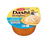 INABA Dashi Delights: Chicken with Scallop Recipe (1 x 70g) / Bits in Broth Cat Food Topping, Rich in Protein, Natural Ingredients, Delicious and Healthy, Wet Cat Food (Pack of 6)