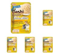 INABA Dashi Delights Delicate Flakes: Chicken with Cheese Recipe (1 x 40g) / Grain-Free, Rich in Protein, Natural Ingredients, Delicious and Healthy, Wet Cat Food (Pack of 5)