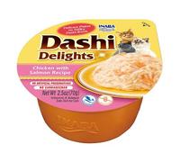 INABA Dashi Delights: Salmon Recipe (6 x 70g) / Bits in Broth Cat Food Topping, Rich in Protein, Natural Ingredients, Delicious and Healthy, Wet Cat Food