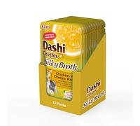 INABA Dashi Delights Silky Broth, Wet Food for Cats with Chicken and Cheese, Fish Broth, Rich in Protein, Natural Ingredients, Complementary Meal, Value Pack, 12 Packs of 40g
