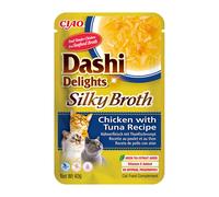 INABA Dashi Delights Silky Broth, Wet Food for Cats with Chicken and Tuna, Fish Broth, Rich in Protein, Natural Ingredients, Complementary M