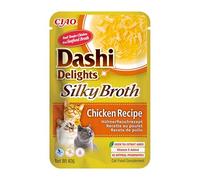 INABA Dashi Delights Silky Broth, Wet Food for Cats with Chicken, Fish Broth, Rich in Protein, Natural Ingredients, Complementary Meal, 1 Pack of 40g