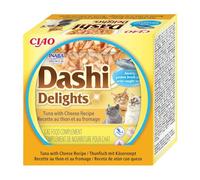 INABA Dashi Delights: Tuna with Cheese Recipe (12 x 40g) / Grain-Free, Rich in Protein, Natural Ingredients, Delicious and Healthy, Wet Cat Food