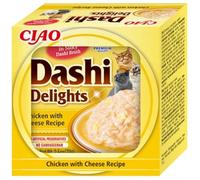 INABA Dashi Delights: Chicken with Cheese Recipe (1 x 70g) / Bits in Broth Cat Food Topping, Rich in Protein, Natural Ingredients, Delicious and Healthy, Wet Cat Food
