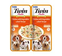 Inaba Twin Packs Chicken with Vegetables and Beef Recipe in Chicken Broth for Dogs - 2 x 40g