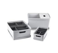 Inabox Designer Storage Boxes With Lids and Trays Small Value Pack (2 x 5L & 1 x 19L & 1 x 28L & 1 x Small & 1 x Large Tray) Windmill White - H-I60647