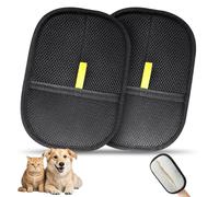 INABULETWO 2 Pcs Pet Hair Removal Glove, Reusable Cat Dog Electrostatic Hair Remover Grooming Glove Brush Tool