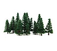 INACMWIH 16 Pieces 2.36 Inch - 4.72 Inch Scenery Landscape Model Trees - Dark Green
