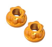 INACMWIH 2 Pieces Bike Wheel Hub Axle Nuts Aluminum Alloy Hardware Bike Nuts Rear Hub gold