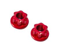 INACMWIH 2 Pieces Bike Wheel Hub Axle Nuts Aluminum Alloy Hardware Bike Nuts Rear Hub red