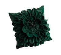 INACMWIH 3D Flower Throw Pillow Cover Sham Christmas Pillowcase for Decor Festive Bed Green Square 20x20 in