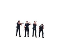 INACMWIH 4 Pieces 1:64 Diorama Figures Detective Officers for Dollhouse Accessories