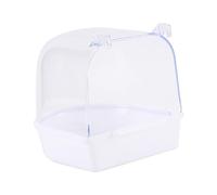 INACMWIH Caged Parrot Bathing Tub Lovebirds Parakeets Budgerigar Canary Bird Bath Box White