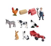 INACMWIH Mini Barn Farm Toys Playset Farm Animals Figures Set for 3-12 Years Old Gift 10 Pieces Type B