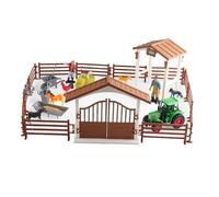 INACMWIH Mini Barn Farm Toys Playset Fence Farm Playset for Boys Girls 3-12 Years Old Type A