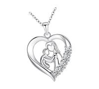 INACMWIH Mom and Child Heart Necklace Gift Mother's Day Gift for Grandma Daughter Mom