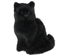 INACMWIH Simulation Faux Fur Animal Model Toy Figures Home Decor Black Cat