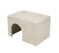 INACMWIH Small Pet Castle Home Cage Accessories for Hamster Guinea Pig Chinchilla Rat Flat Top wood color