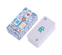 INACMWIH Traditional Chinese Mahjong Blue and White Porcelain Mahjong Chinese Mahjong