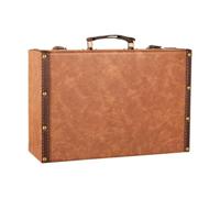 INACMWIH Wooden Box Retro European Elegant Decoration Suitcase for Keepsakes Weddings Khaki